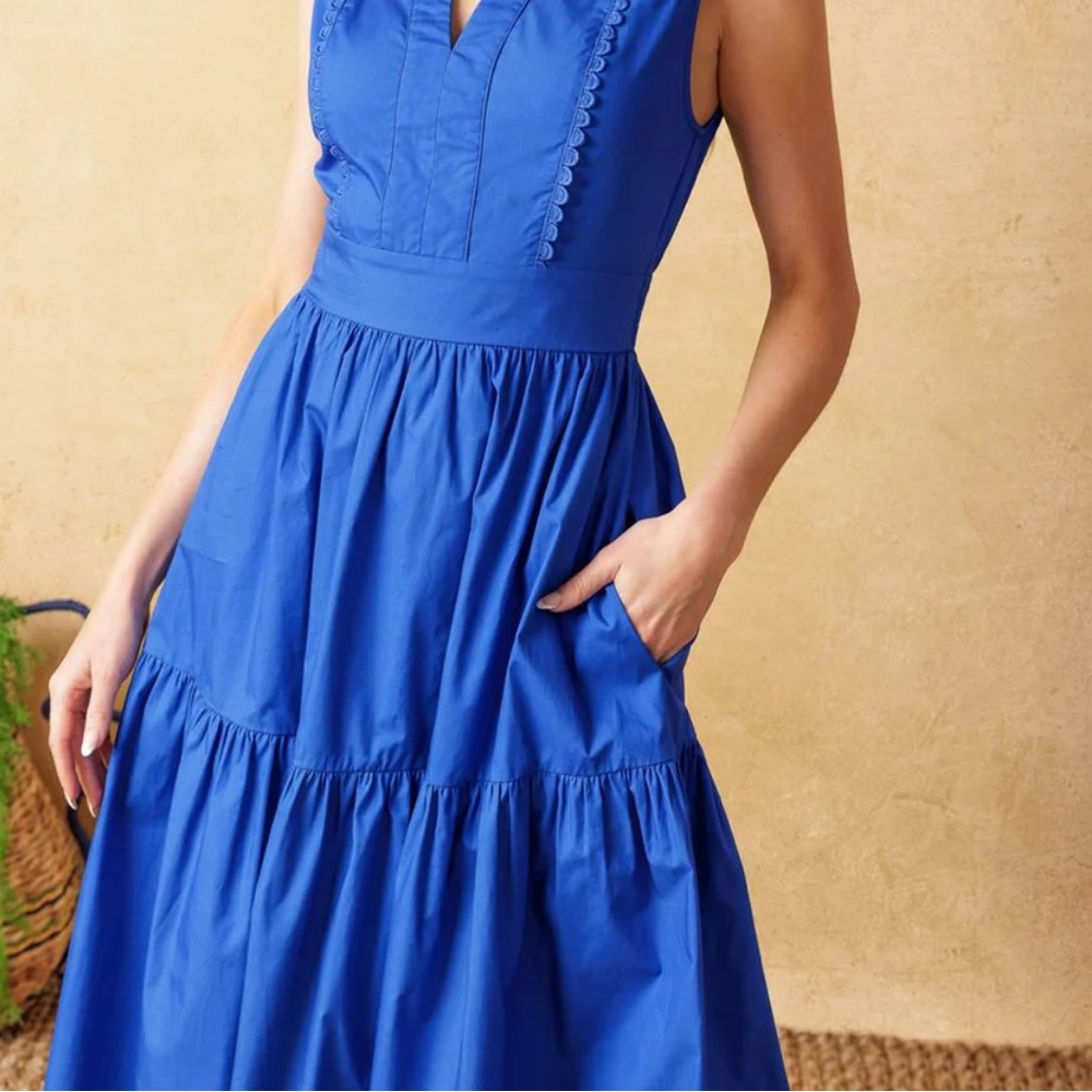 Flying Tomato Mystic Mirage Woven Midi Dress Blue New - Picture 6 of 13